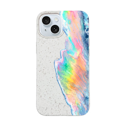 iPhone 15 Case - Rainbow Wave White - "WaveOfPride" - sustainable