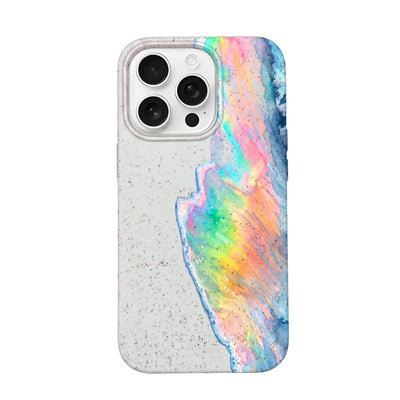 iPhone 16 Pro Max Case - Rainbow Wave White - "WaveOfPride" - Sustainable