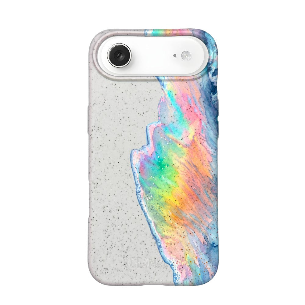 iPhone 17 Air Case - Rainbow Wave White - "WaveOfPride" - sustainable