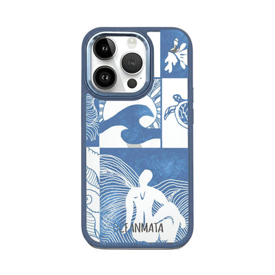 iPhone 14 pro Hülle - Line Art Ocean - "Waves of Balance" - nachhaltig