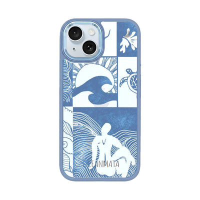 iPhone 15 Case - Line Art Ocean - "Waves of Balance" - sustainable