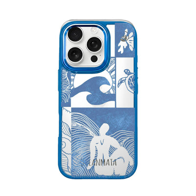 iPhone 16 pro case - Line Art Ocean - "Waves of Balance" - sustainable