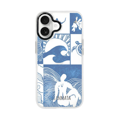 iPhone 17 Case - Line Art Ocean - "Waves of Balance" - Sustainable