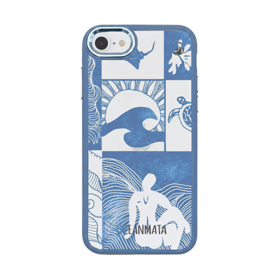 iPhone SE/7/8 Case - Line Art Ocean - "Waves of Balance" - sustainable