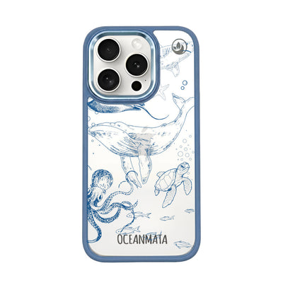 iPhone 15 pro case - Whale blue - "WhaleLife" sustainable