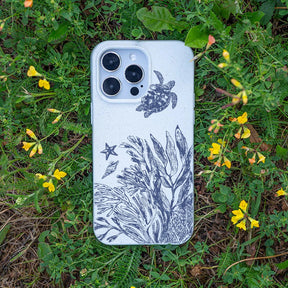 Biologisch abbaubare Handyhülle Google Pixel 9 / 9 Pro Whitesilentwaves — kompostierbar — Bonus