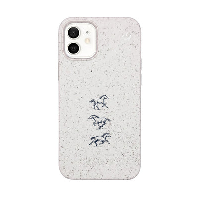 iPhone 12 mini Hülle - Pferd weiß - "wild" - nachhaltig