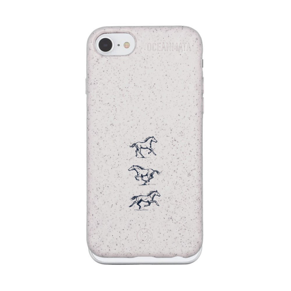 iPhone SE/7/8 Hülle - Pferd weiß - "wild" - nachhaltig