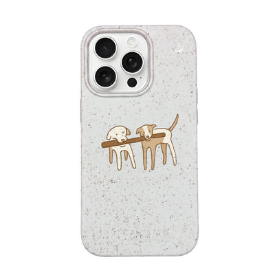 iPhone 16 pro Hülle - Hunde weiß - "Wuff" - nachhaltig