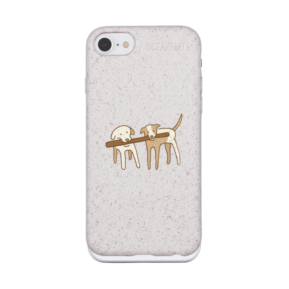 iPhone SE/7/8 Case - Dogs white - "Woof" - sustainable
